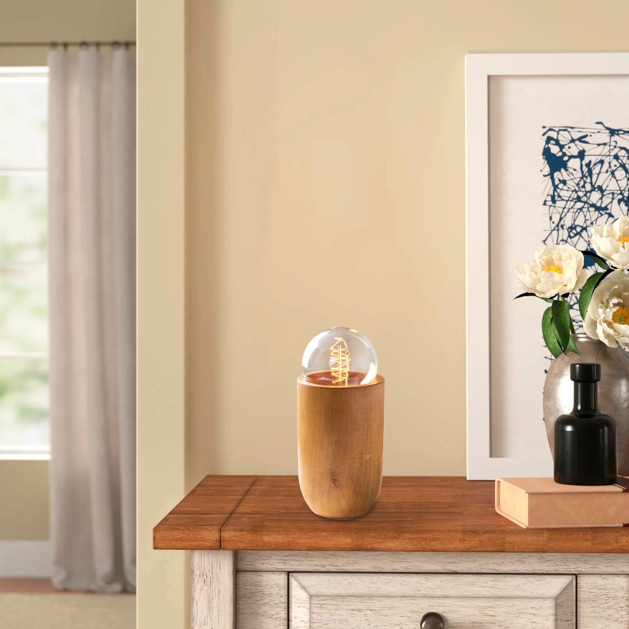 Lampa de masa, Opviq, 521SHN2222, Lemn - imagine 5